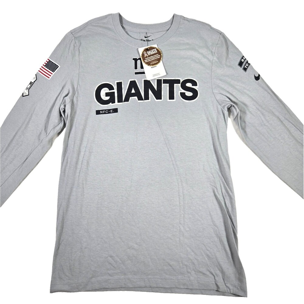 New York Giants Salute To Service Long Sleeve Shirt Gray Men's Small New